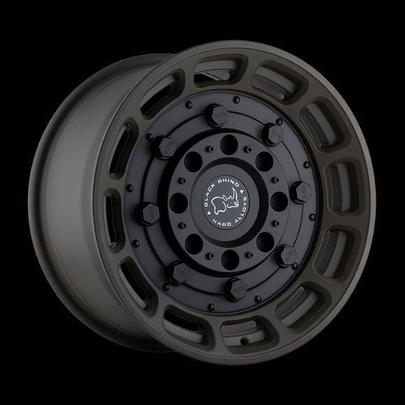 9.5x0 Black Rhino Warthog OD Green Black Center 5x127 ET-18.00 Wheel