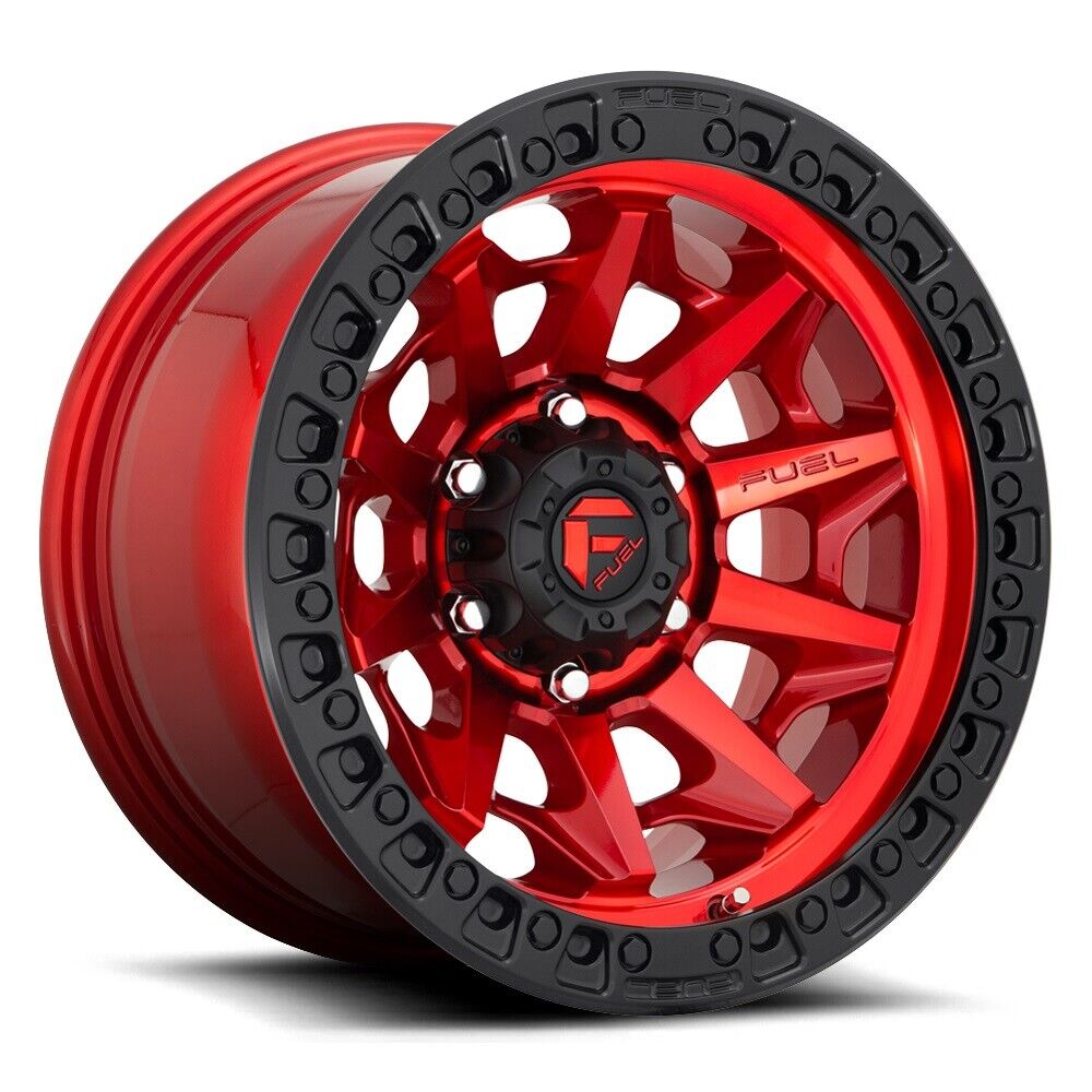 20X10 Fuel D695 Covert Candy Red Black Bead Ring 8X170 ET-18 wheel/rim - 0