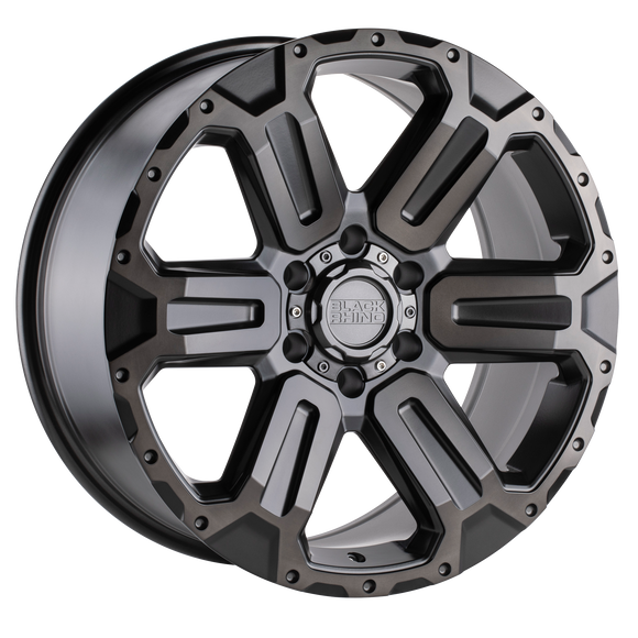 20x9 Black Rhino Wanaka Matte Gunmetal Brushed Face Tinted 6x139.7 ET12 Wheel