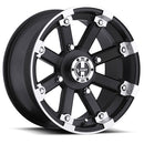12x8 Vision 393 Lockout Black Machined Lip 4x101.6 4x4 ET-10.2 Wheel Rim-2