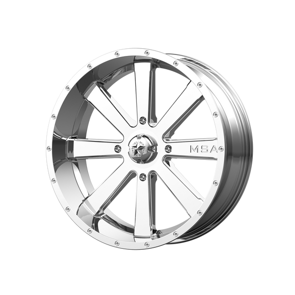 20X7 MSA Offroad Wheels Flash Chrome Wheel/Rim 4x156 ET0