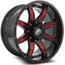 20x10 XF Off-Road XF-215 Black/Red Milled 5x139.7/150 ET-24 wheel/rim-1