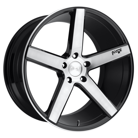 8.5x20 Niche Wheels M124 Milan Gloss Black Brushed Wheel 5x120 ET35 CB72.56