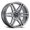 22x9.5 Vision 476 Wedge Gun Metal Machined Face Wheel 6x135 ET30 CB87.1-2