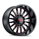 CALI OFF-ROAD SUMMIT 9110 GLOSS BLACK/RED MILLED SPOKES 24X14 6-139.7 -76MM 106MM-2