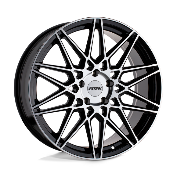 17x8 Petrol P3C Gloss Black With Machined Face 5x108 ET40 CB72.1 Wheel Rim