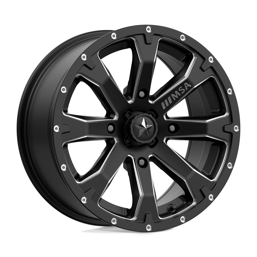 15X7 MSA OFFROAD WHEELS M42 BOUNTY Satin Black Milled 4X110 ET10 wheel ...