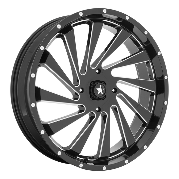 20X7 MSA OFFROAD WHEELS M46 BLADE Gloss Black Milled 4X156 ET0 wheel/rim